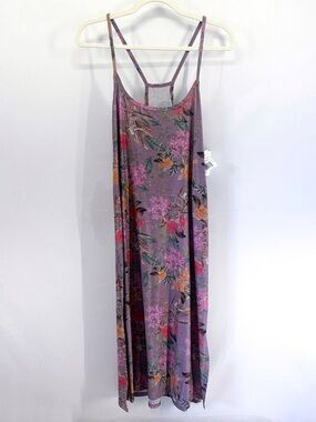 Beyond Yoga Purple Floral Sleep Midi Slip Dress Silverberry Bloom Medium NWT